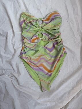 ASOS cutout retro bandeau one piece swimsuit size 4